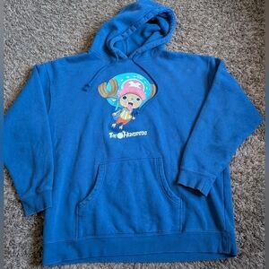 The Hundreds X One Piece Chopper Blue Fleece Pullover Hoodie 2X